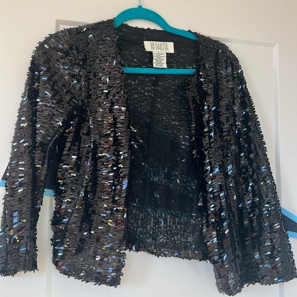 BB Dakota open front black sequin cardigan small - Picture 2 of 4